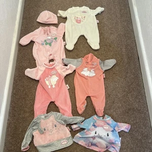 Zapf Creations Baby Annabelle Clothes Bundle Romper Suits Tops Hat - Picture 1 of 10