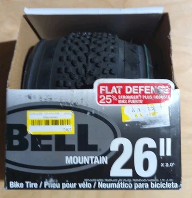 New In Box BELL Mountain Bike Tire 26" x 2.0" Flat Defense Mountain Bicycle Tire - Image 1 of 4