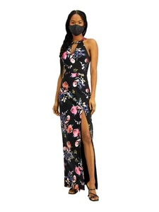 BCX DRESS Womens Slitted Sleeveless Halter Full-Length Evening Sheath Dress - Picture 1 of 17