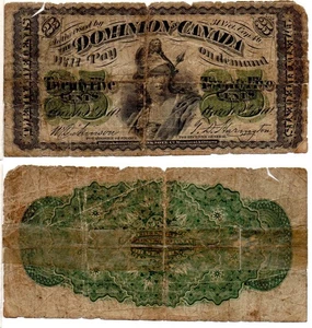CANADA 25 Cents (01-3-1870) Pick 8a, DC-1c, Very Good *FREE Shipping to Canada* - Picture 1 of 1