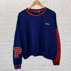 Polo Ralph Lauren Sweatshirt Rundhals Athletic Dept bestickt blau Damen 2XL - Bild 1 von 5