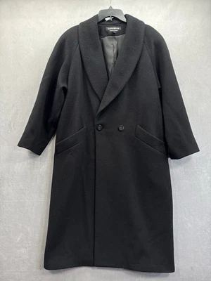 Donnybrook 100% Wool Black Trench Coat Full Length Womens Size 16 PETITE VINTAGE - Image 1 of 4