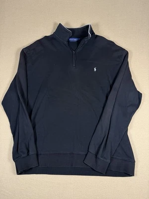 Pullover Polo Ralph Lauren Cuarto Cremallera Algodón Pima Negro Para Hombre Talla XL Golf Foto 1 de 3