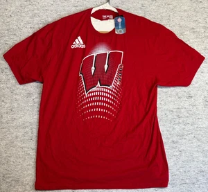 Camiseta Adidas Licenciada Para Hombres 2X Wisconsin Badger Manga Corta Nueva Con Etiquetas - Imagen 1 de 7