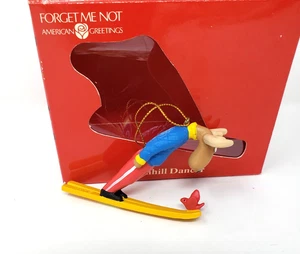 Vintage 1990s American Greetings Downhill Dancer Skiing Reindeer Ornament - Picture 1 of 13