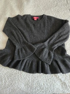 Cottagecore Quiet Luxury Cashmere Ruffle Sweater Sz M Romantic Balletcore - Picture 1 of 11