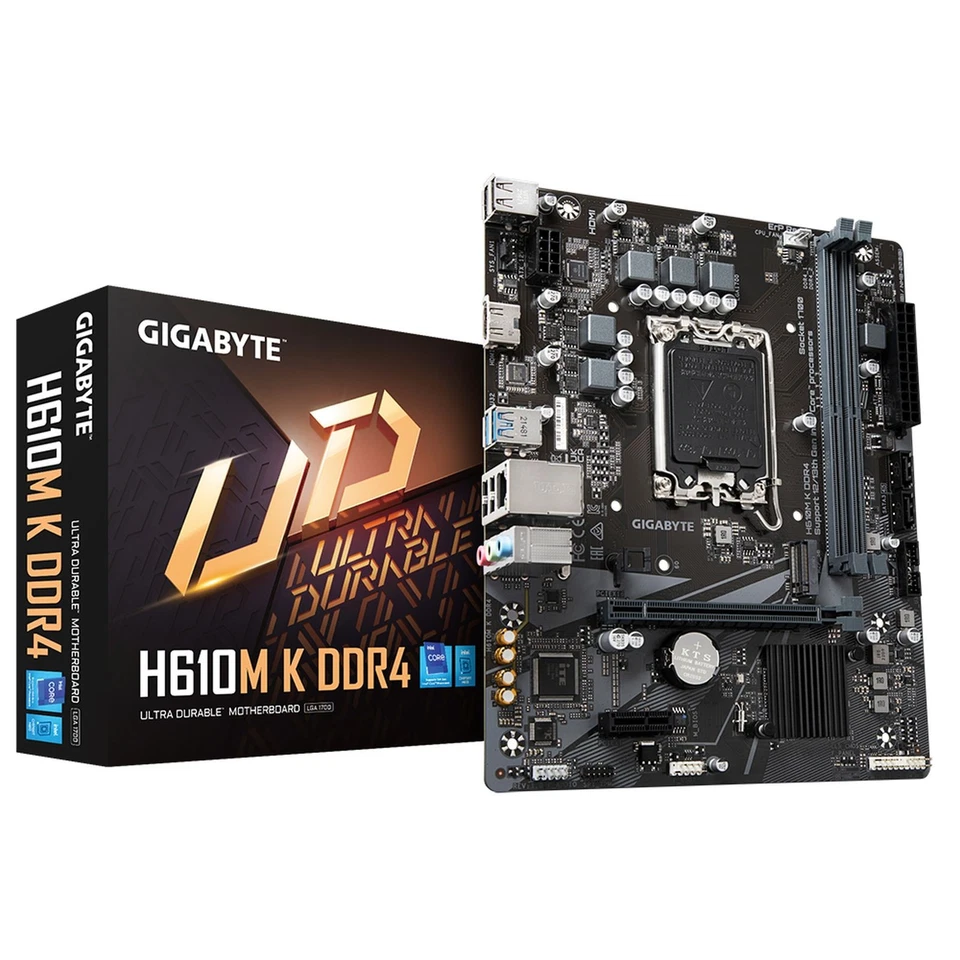Gigabyte H610M K DDR4 1.0 LGA 1700 micro ATX Gigabit Ethernet