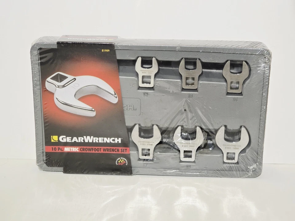 Juego de llaves GearWrench 81909 10 piezas 3/8" accionamiento métrico 10-19 mm patas de gallo Foto 1 de 4