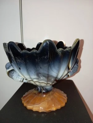 Art Decò Vaso Ciotola In Vetro Anni 50 - Immagine 1 di 4