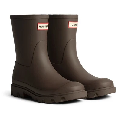 Botas Wellington Hunter Downpour cortas de goma para hombre marrón chocolate - Imagen 1 de 4