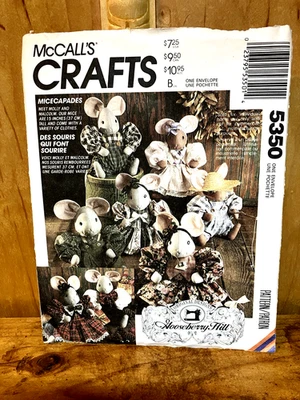 McCall's Craft Pattern 5350 Micecapades, Mice & Clothes, Uncut - Image 1 of 2