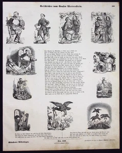 1860 - Geschichte des Grafen Wetterstein Märchen Münchener Bilderbogen Nr 430 - Bild 1 von 1