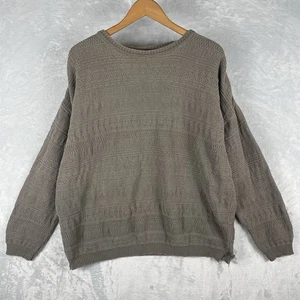 Vintage Tony Lambert Heavy Knit Sweater Men's Size XL Green Brown Flaws - Picture 1 of 9