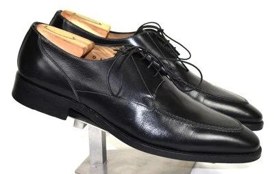 Como Nuevo $695 SANTONI Negro Piel de becerro Delantal Puntera Oxford ZAPATOS 11 D Foto 1 de 4