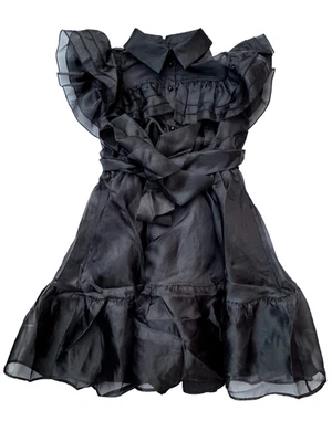 Wednesday Addams Iconic Dance Ruffle Dress Cosplay, Halloween Size Medium NWT - Image 1 of 4