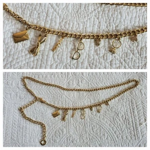 KATE SPADE GOLD TONE CHARM CHAIN BELT - Picture 1 of 3