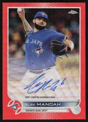 2022 Topps Chrome Veteran Autographs Orange Wave Alek Manoah /25 Blue Jays - Image 1 of 2
