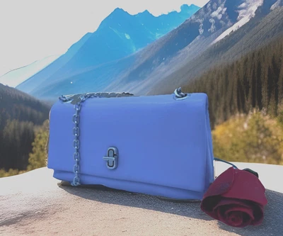 AUTÉNTICO NUEVO CON ETIQUETAS Bolso Bandolera Marc Jacobs The Dual Mini Cuero Correa de Cadena en Lila Foto 1 de 4