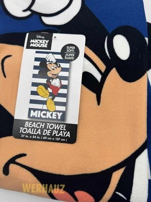 Mickey Mouse Charged Up Stripe Beach Bath Pool Towel 27 in x 54 in - Image 1 of 4