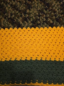 Afgan Überwurf Camouflage/grün/gelb Muschelstich 40" x 63" Doppeldecke weich - Bild 1 von 3