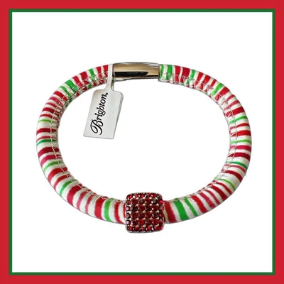 Pulsera Brighton Rojo Verde Caramelo Rayas Woodstock Dije Cubix Rojo Cuentas Nueva con Etiquetas Foto 1 de 4