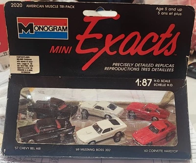 Monogram Modellini H0 Chevy Bel Air '57 Mustang Boss 302 '69 Corvette H.T. '63 - Immagine 1 di 4