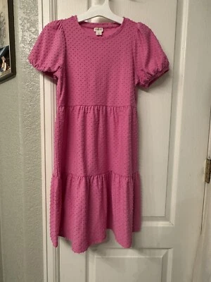 Nuevo con etiquetas Vestido Rosa J Crew Corte Redondo Niñas Talla 12 Foto 1 de 4