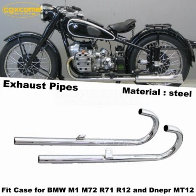  Tubo silenciador escape tubo cabezal metal cromado 32 HP para BMW M72 Ural motocicleta Foto 1 de 4