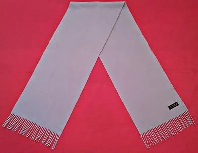 BUFANDA LARGA VINTAGE DE LANA DE CACHEMIR AZUL CLARO SÓLIDO CON FLECOS PARA HOMBRE Foto 1 de 3