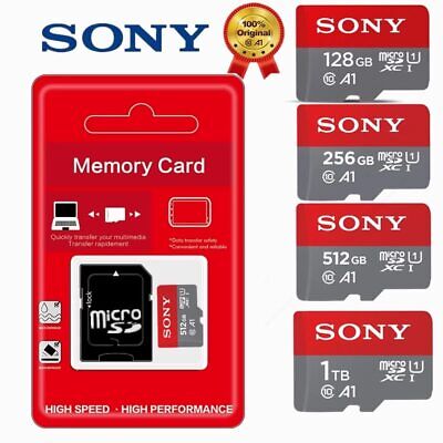 Sony Micro SD Karte 32GB 64GB 128GB 256GB 512GB 1TB A1 U1 Class 10 Speicherkarte • 4.99€