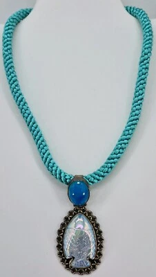 AKR Amy Kahn Russell Sterling Silver 925 Druzy Fish Pendant Necklace Vintage - Image 1 of 4