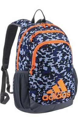 Mochila Adidas para niños/niñas jóvenes BTS Creator azul/naranja 16" x 6" x 11" Foto 1 de 4