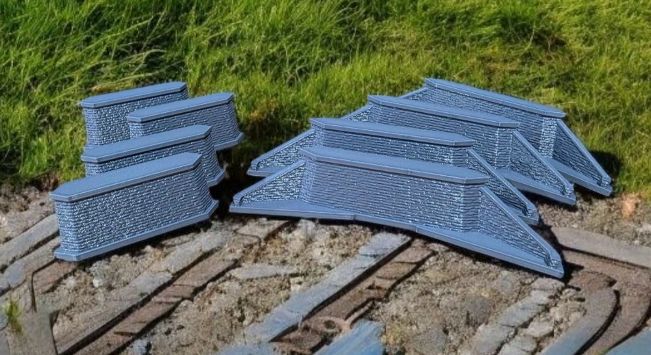Double Track Z Gauge Bridge Pier Set Train Model Railway - Image 1 of 1
