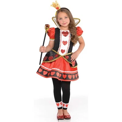 Amscan Queen of Hearts Fairytale Girls Fancy Dress Costume Age 6-8 Years - Image 1 of 2