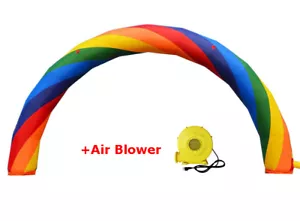 Intbuying 26 x 10 Fuß aufblasbarer Regenbogen Werbebogen mit Luftgebläse - Bild 1 von 7