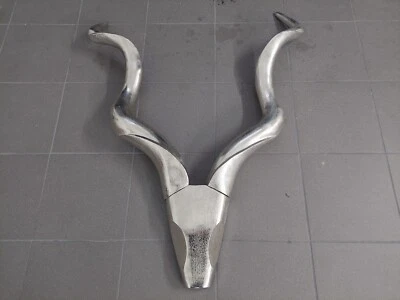 Hirsch Deko-Geweih aus poliertem Aluminium  84 x 112 x 13 cm Trophäe Wanddeko - Bild 1 von 4