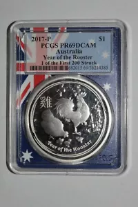 2017 P Australia Year of the Rooster PCGS PR69DCAM 1 of 200 Struck #385 - Bild 1 von 2