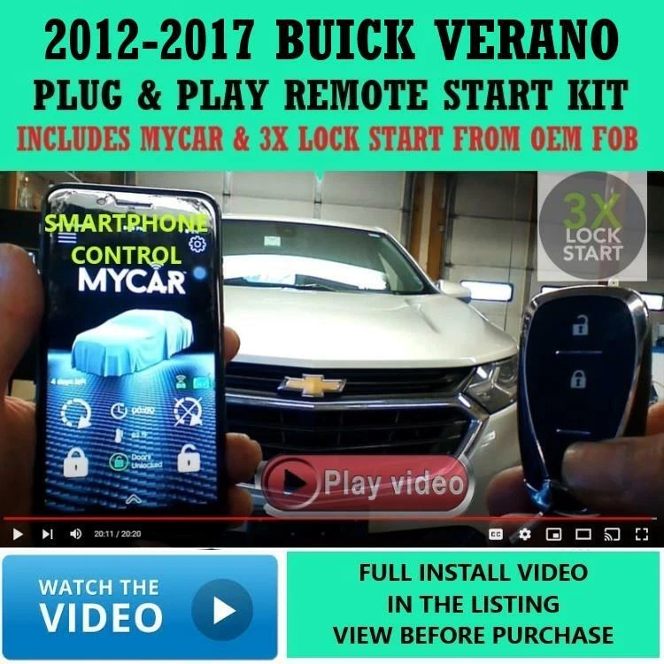 3X LOCK PLUG & PLAY ARRANQUE REMOTO LINKRLT3 APLICACIÓN BUICK VERANO 2012-2017 Foto 1 de 1