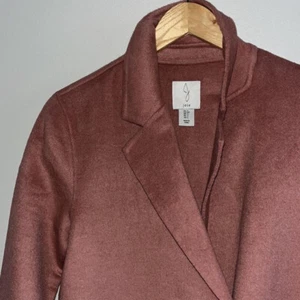 ANTHROPOLOGIE JOIE Chocolate Brown Felted Wool Double Breasted Blazer Pea Coat S - Picture 1 of 2