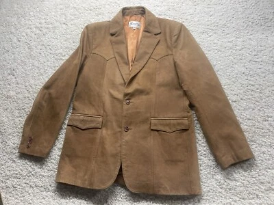 Chaqueta Blazer Vintage Scully Cuero Marrón Hombre Talla 44 Foto 1 de 4