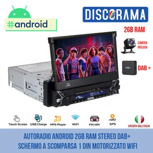 AUTORADIO ANDROID 2GB RAM STEREO DAB+ SCHERMO A SCOMPARSA 1 DIN MOTORIZZATO WIFI - Foto 1 di 4