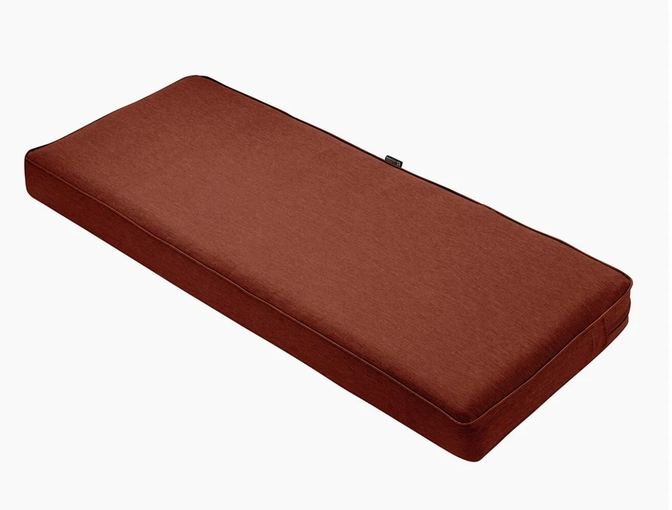 Classic Accessories Montlake Patio Bench Seat Cushion Slip Cover Heather Henna