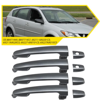 4x Manija de puerta exterior para Toyota Corolla 2003-13 negra lisa delantera izquierda derecha Foto 1 de 4