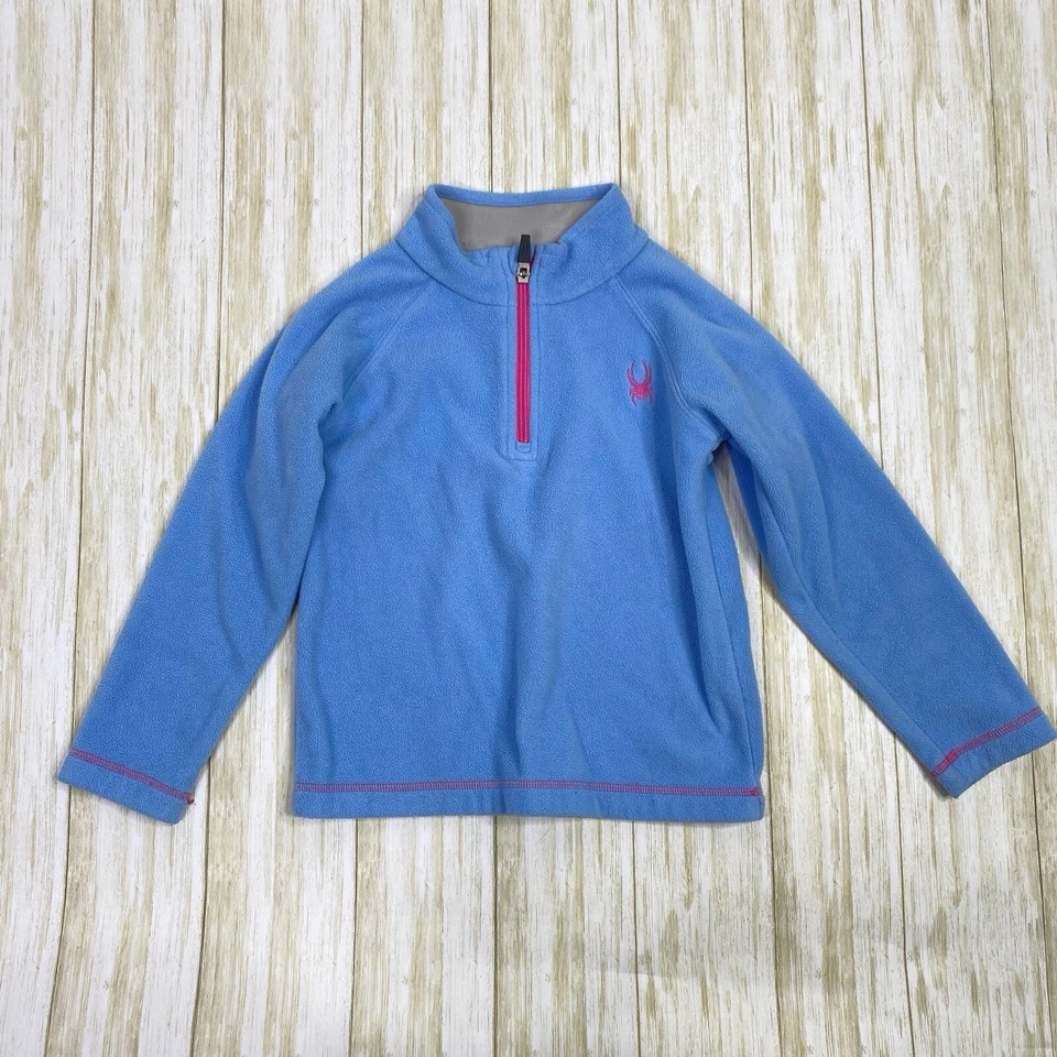 Spyder Girls Size 5 Light Blue Fleece 1/4 Zip Pullover Sweater - Image 1 of 4