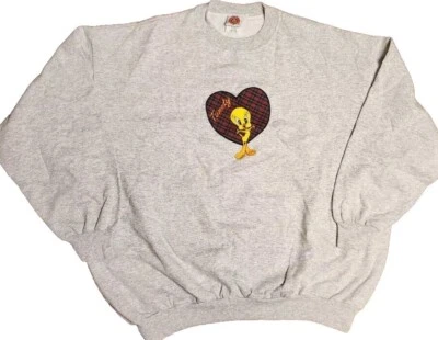1997 LOONEY TUNES Piolín Pájaro Sudadera Para Mujer 22W/24W Bordado Corazón De Colección Foto 1 de 4