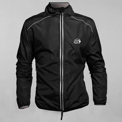 Chaqueta de Ciclismo Transpirable Para Hombre Cortavientos Bicicleta MTB Correr Sudadera Negra Foto 1 de 4