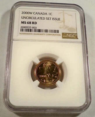 2000-W 1c CANADA NGC MS 68 RD CENT COPPER MS 68 RD RED - Image 1 of 4