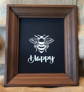 Framed BEE Happy Art Nice wide wood frame 17 x 14 - Picture 1 of 2