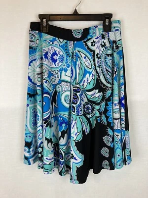 Pantalones Cortos Para Mujer Susan Graver XXS Ligeros Fluidos Verde Azul Paisley Patrón Floral Foto 1 de 4