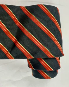 GIORGIO ARMANI Men's 100% Silk Necktie ITALY Designer STRIPED Red/Black - Picture 1 of 7